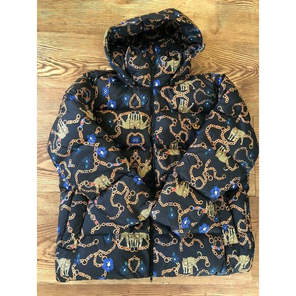 adidas Women's GS Down Fill Puffer Jacket Leopard Chain GD2502 Size L $280 - Picture 5 of 12